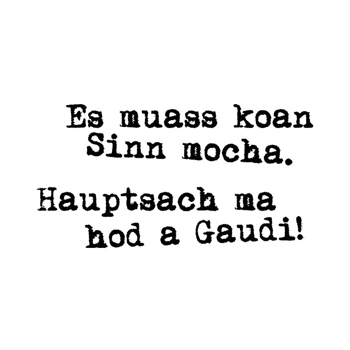 Motiv: Es muass koan Sinn mocha