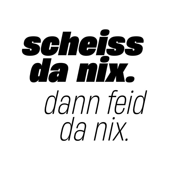 Motiv: Scheiss da nix, dann feid da nix!