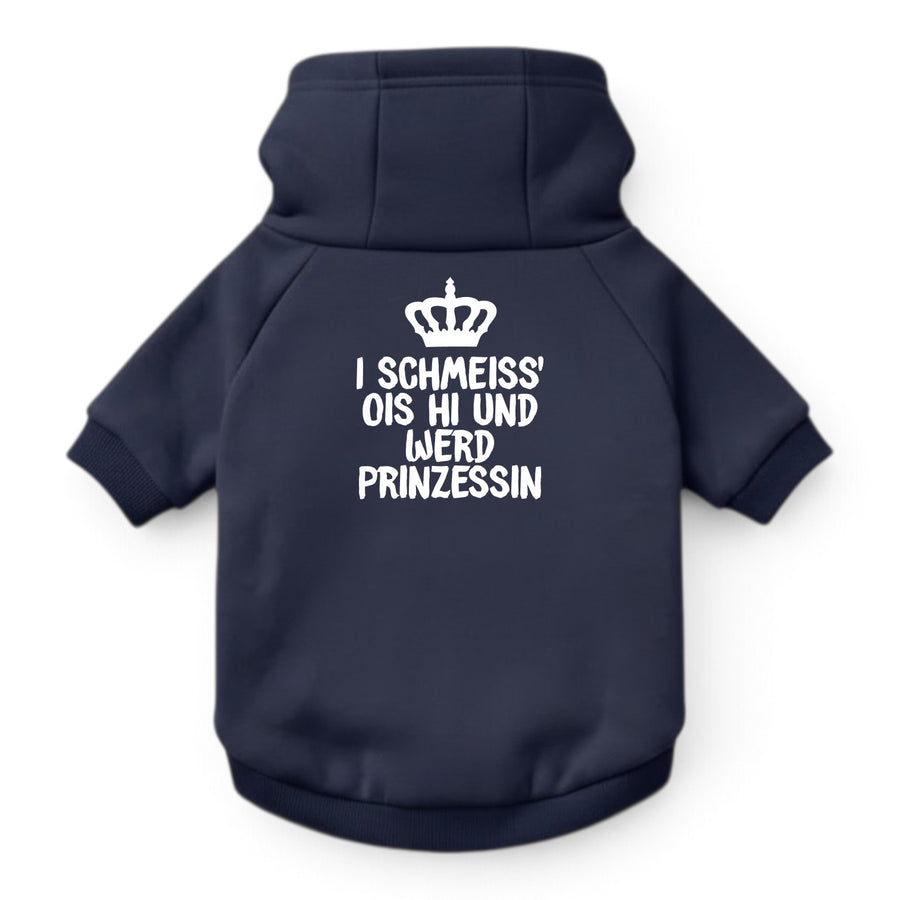 Hunde-Hoodie "Prinzessin" navy