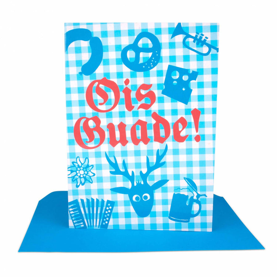Glückwunschkarte "Ois Guade!" - meinherzschlag.de