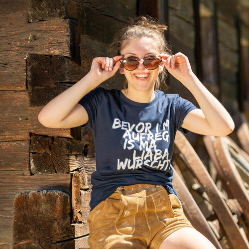 Damen - Shirt "Bevor i mi aufreg ..." - meinherzschlag.de
