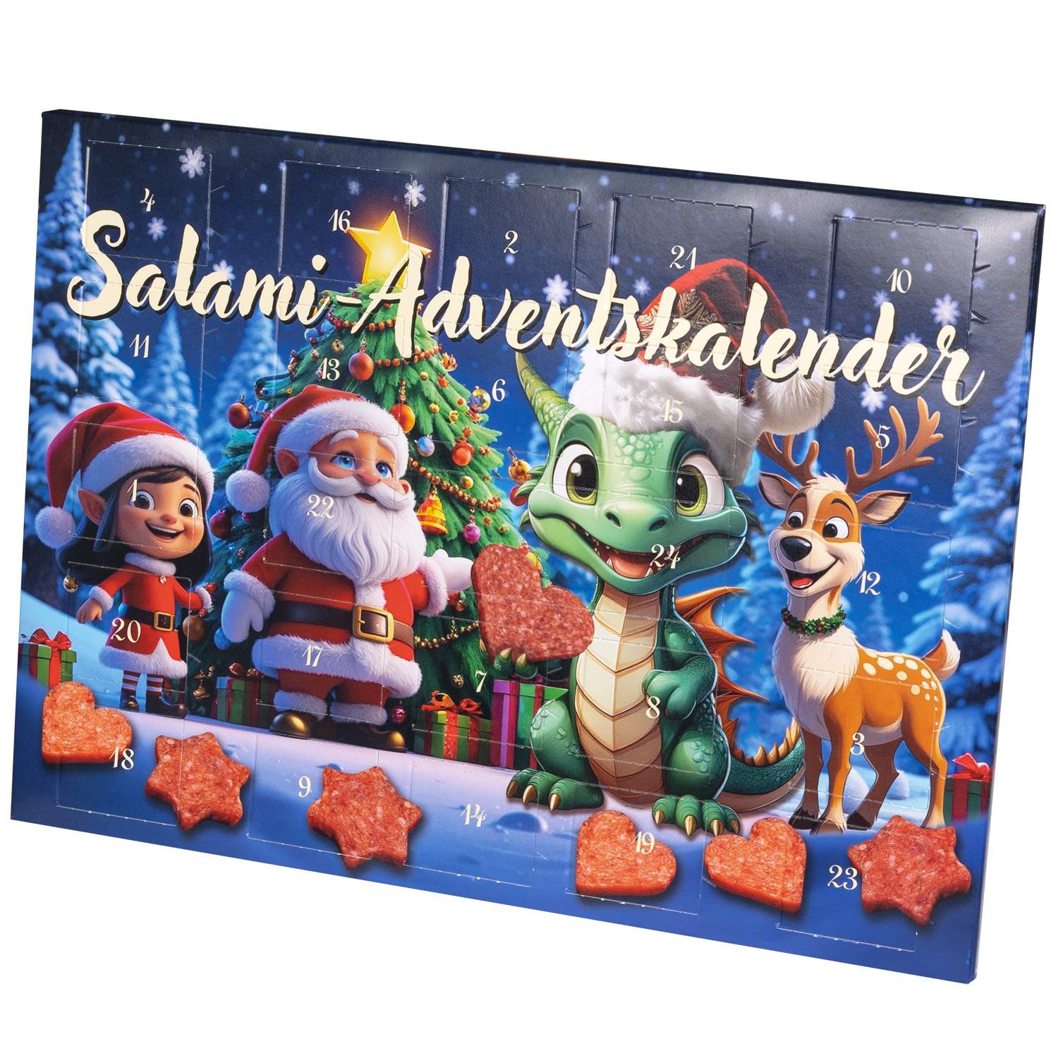 Salami Adventskalender "Drache" für Kinder