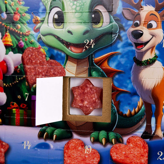Salami Adventskalender "Drache" für Kinder - meinherzschlag.de