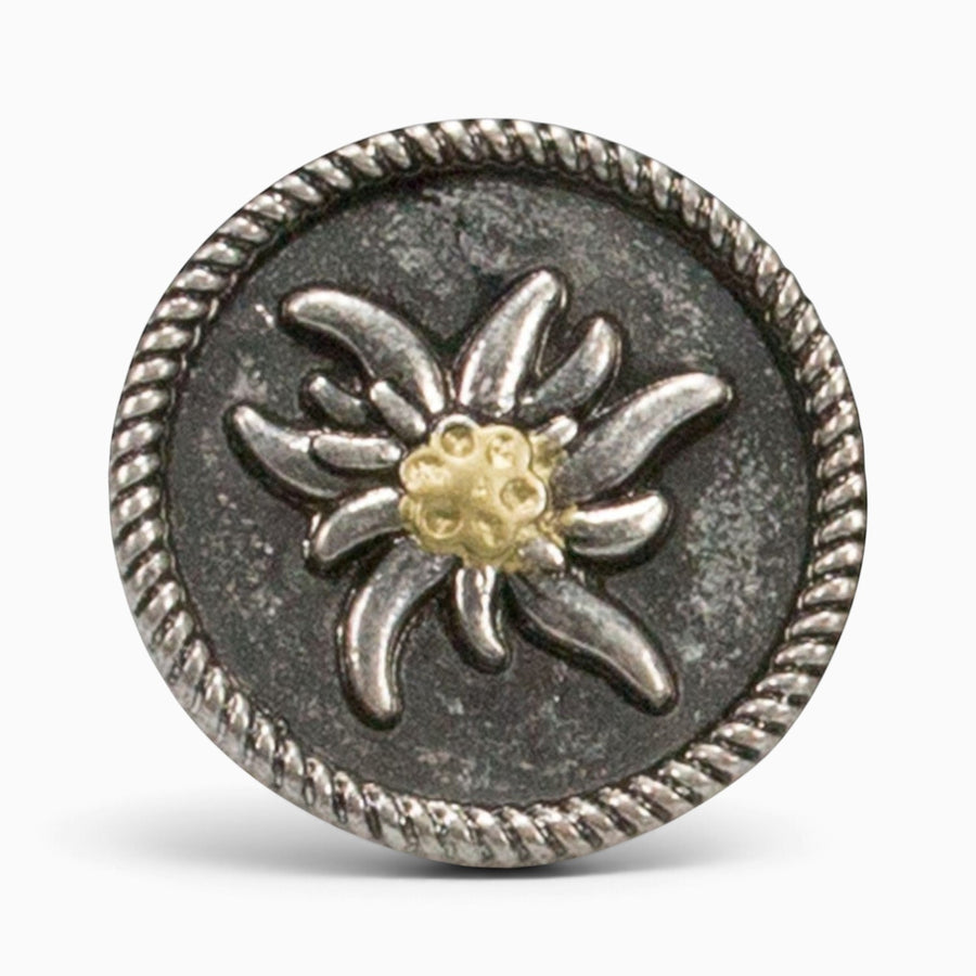 Ansteck-Pin "Edelweiß" rund