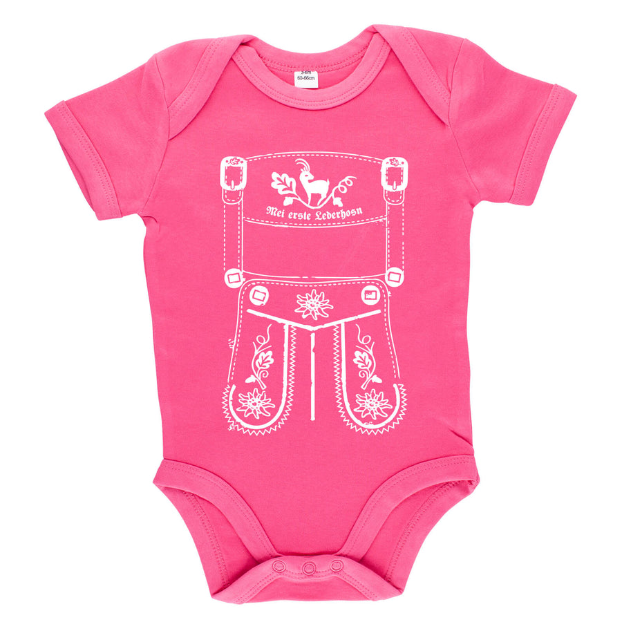 Baby Body Lederhose "Mei erste Lederhosn" - meinherzschlag.de