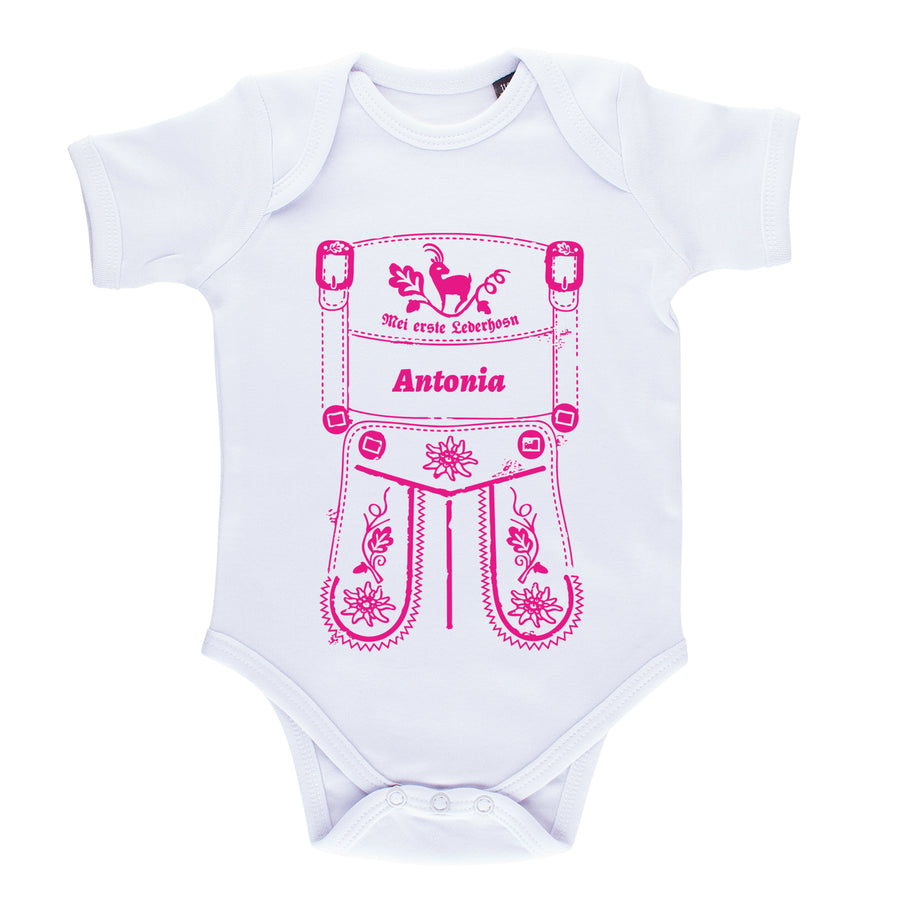 Baby Body Lederhose mit Wunschname - meinherzschlag.de