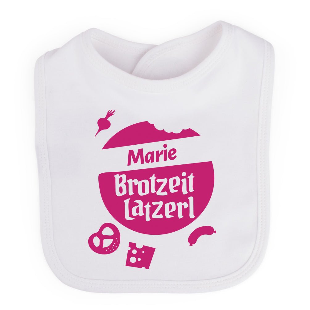 Baby Lätzchen "Brotzeit Latzerl" mit Wunschname - meinherzschlag.de