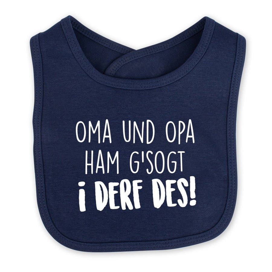 Babylätzchen "I derf des!" - meinherzschlag.de