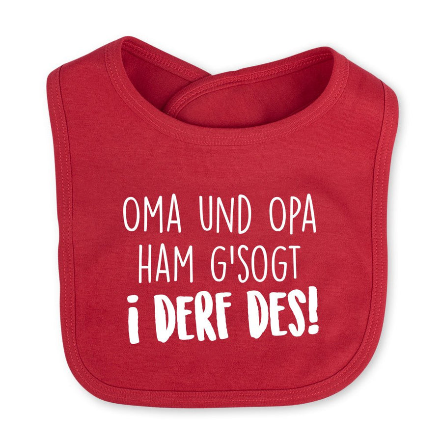 Babylätzchen "I derf des!" - meinherzschlag.de