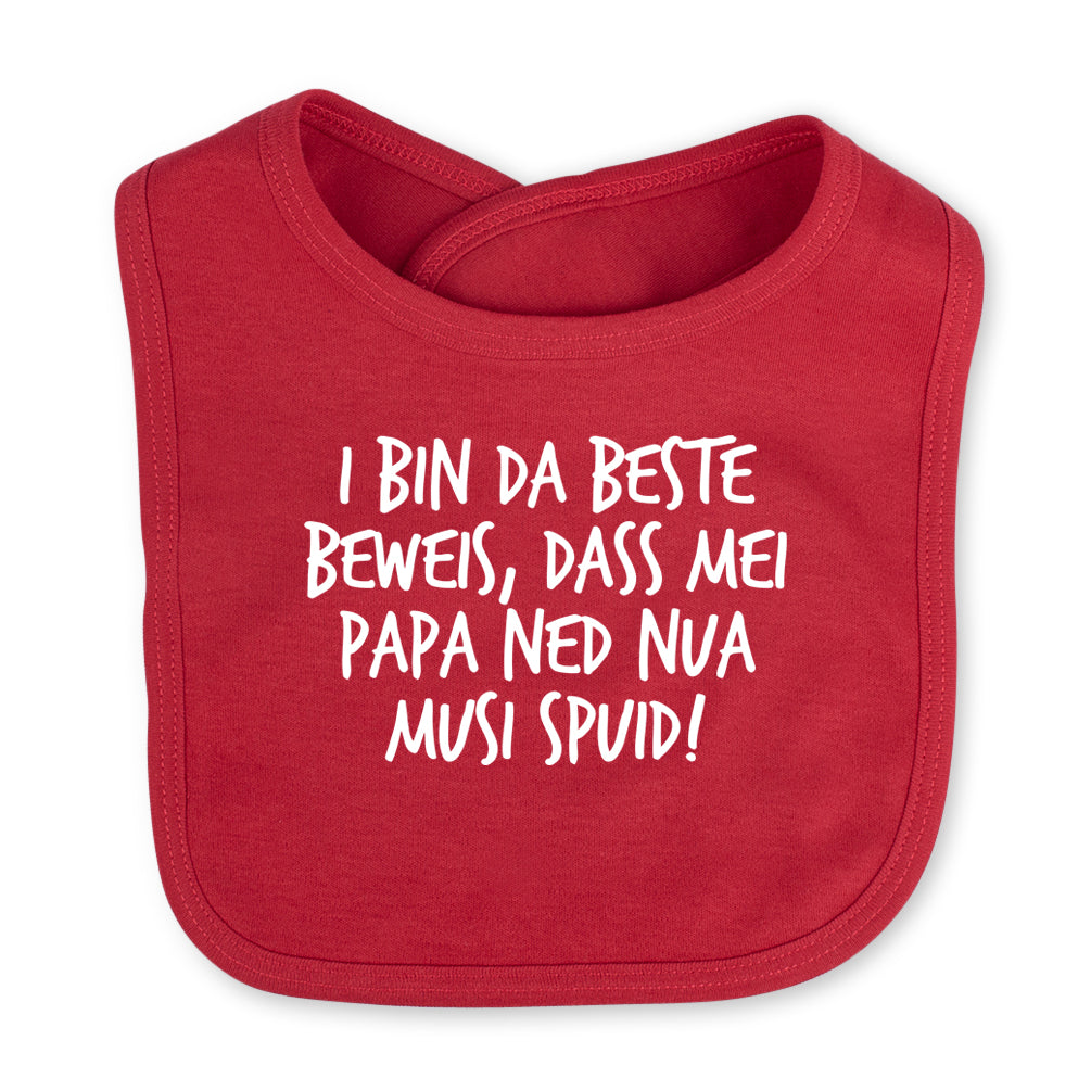 Babylätzchen "Musi spuid!"