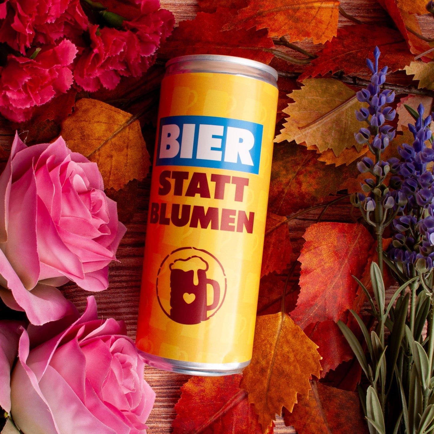Bierdose "Bier statt Blumen" - meinherzschlag.de