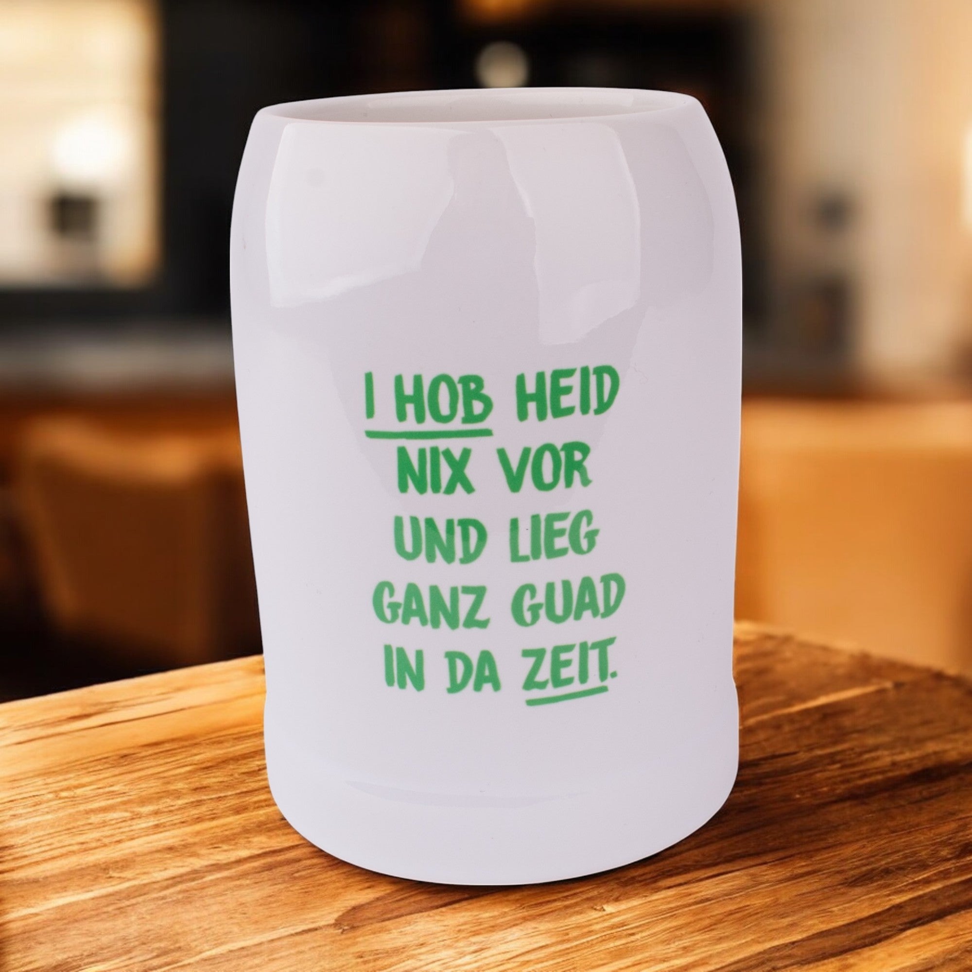 Bierkrug "I hob heid nix vor"