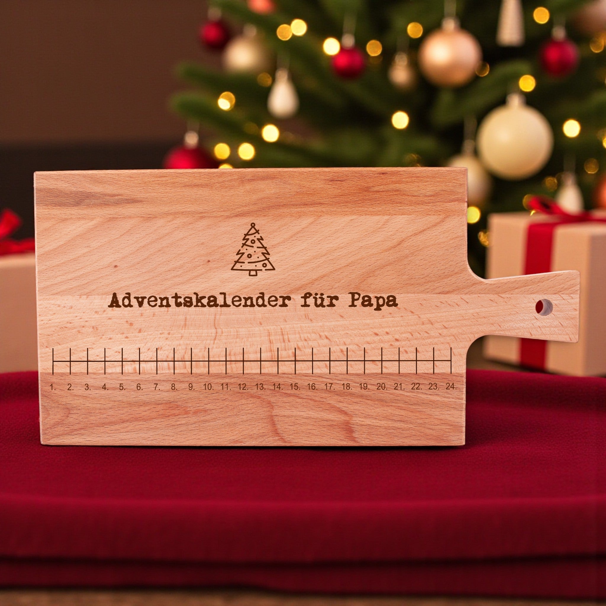 Schneidebrett "Adventskalender" mit Wunschname