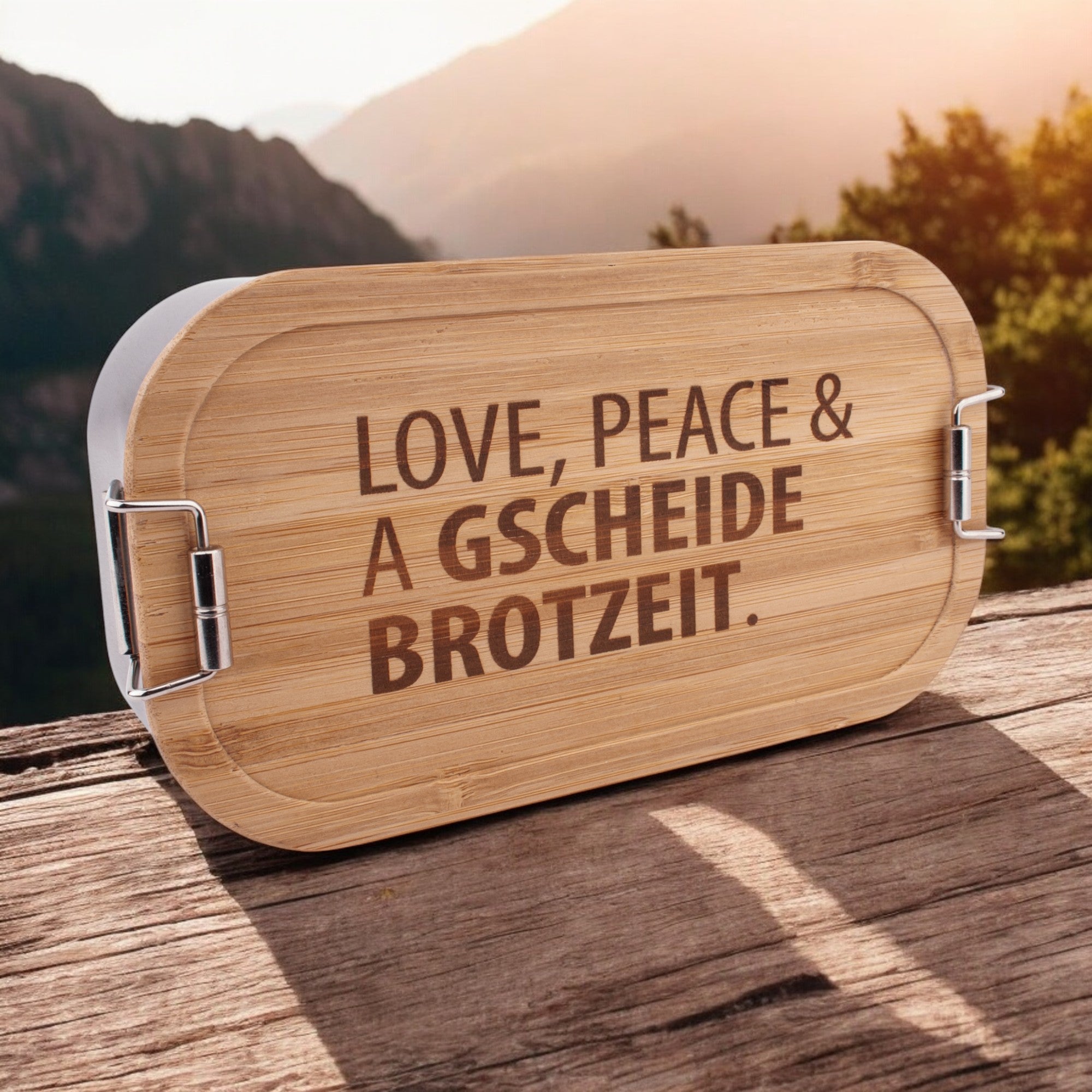 Brotzeitbox "Love, Peace & A Gscheide Brotzeit"