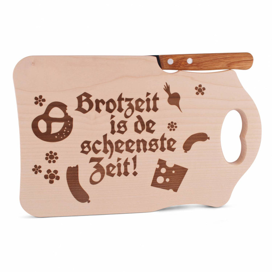 Brotzeitbrettl "Brotzeit is de scheenste Zeit" - meinherzschlag.de