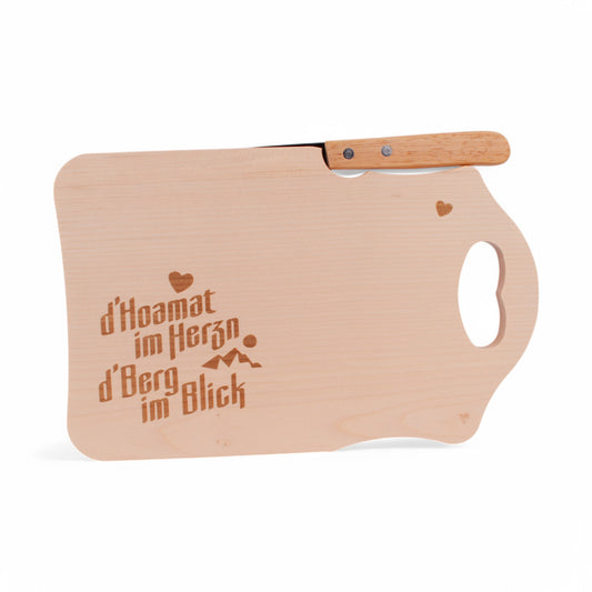 Brotzeitbrettl "d'Hoamat im Herzn" - meinherzschlag.de