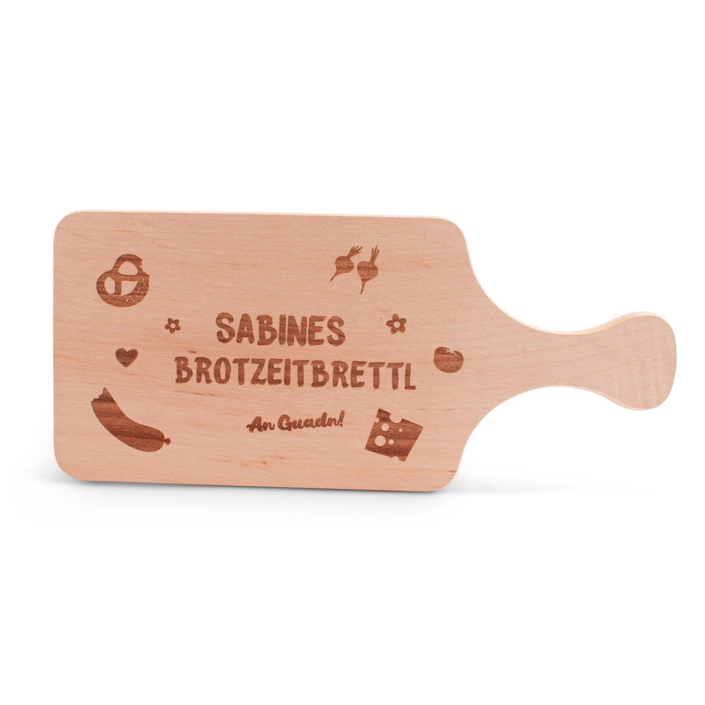 Griff - Brotzeitbrettl "Brotzeit" mit Wunschname - meinherzschlag.de