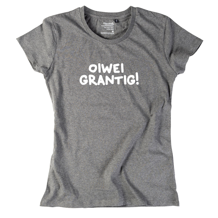 Damen-Shirt "oiwei grantig!" von meinherzschlag – Produktbild 4 von 8.