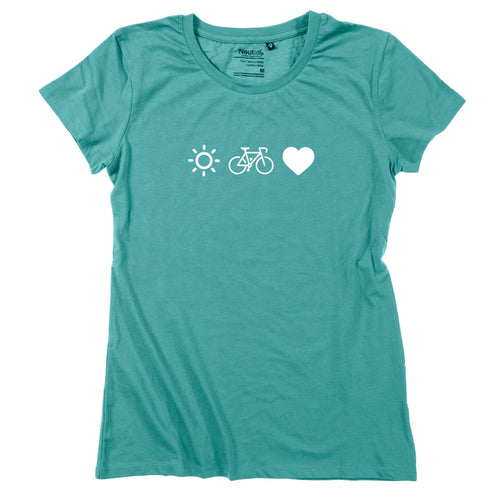 Damen - Shirt "Radl, Sun & Herzl" - meinherzschlag.de
