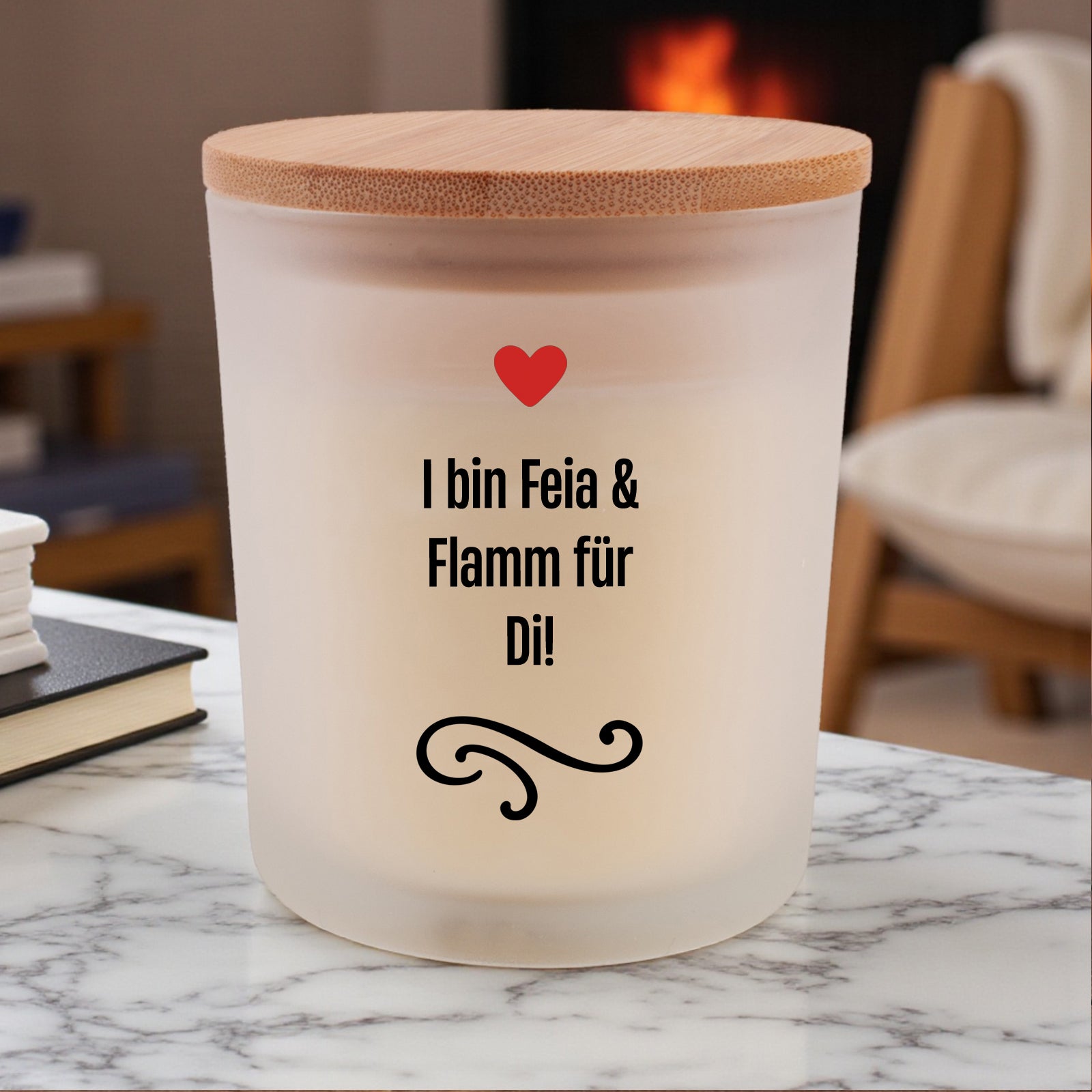 Duftkerze "I bin Feia & Flamm für Di!"