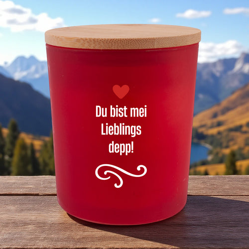 Duftkerze "Du bist mei Lieblingsdepp!" - meinherzschlag.de