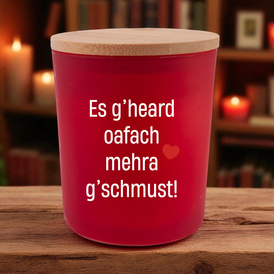 Duftkerze "Mehra g'schmust!" - meinherzschlag.de