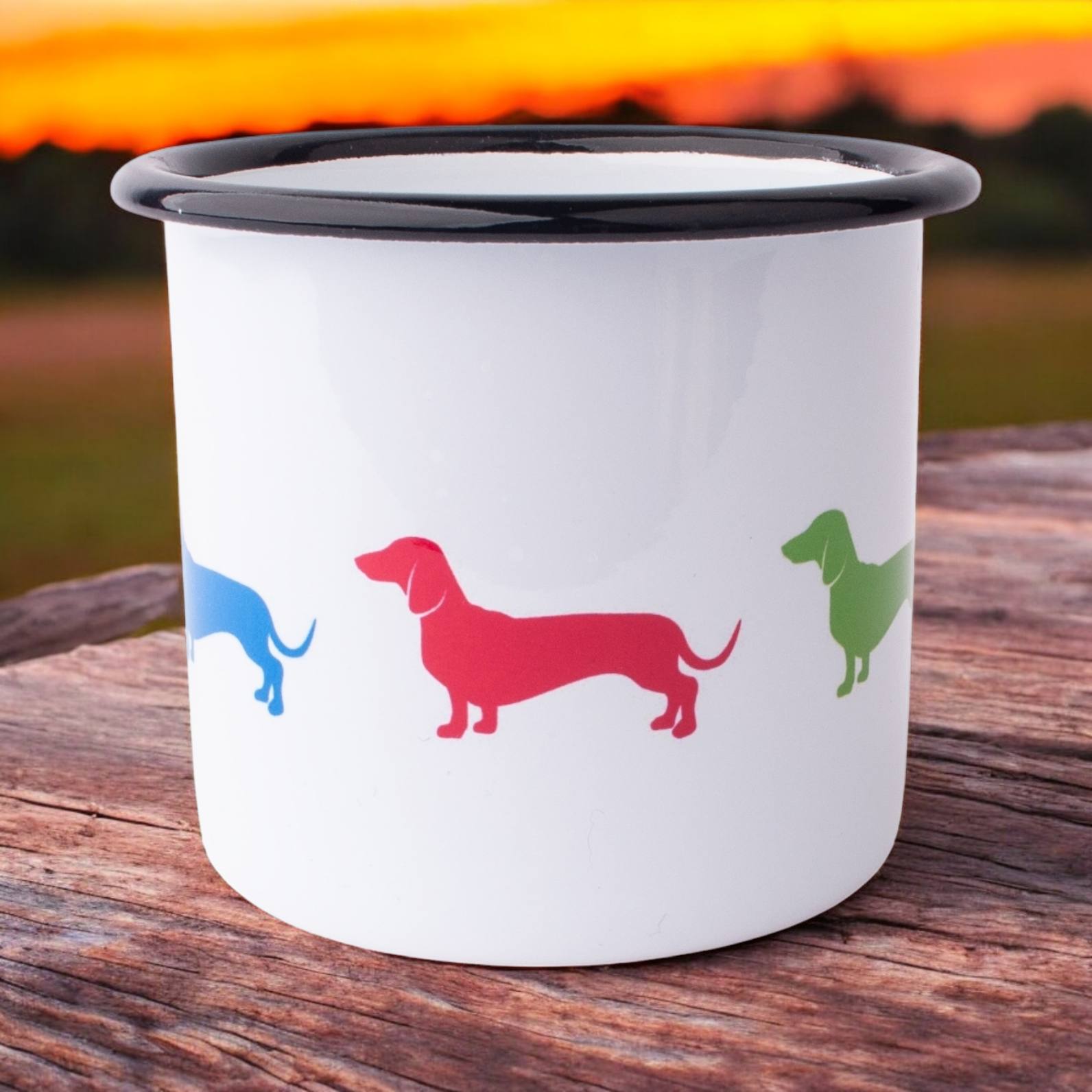 Emaille-Haferl "Dackel"