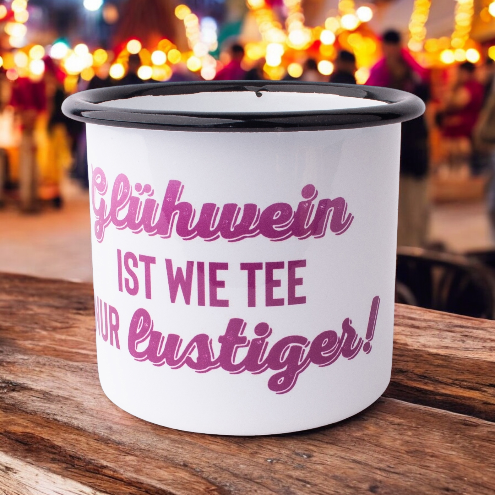 Emaille-Haferl "Glühwein ist wie Tee"