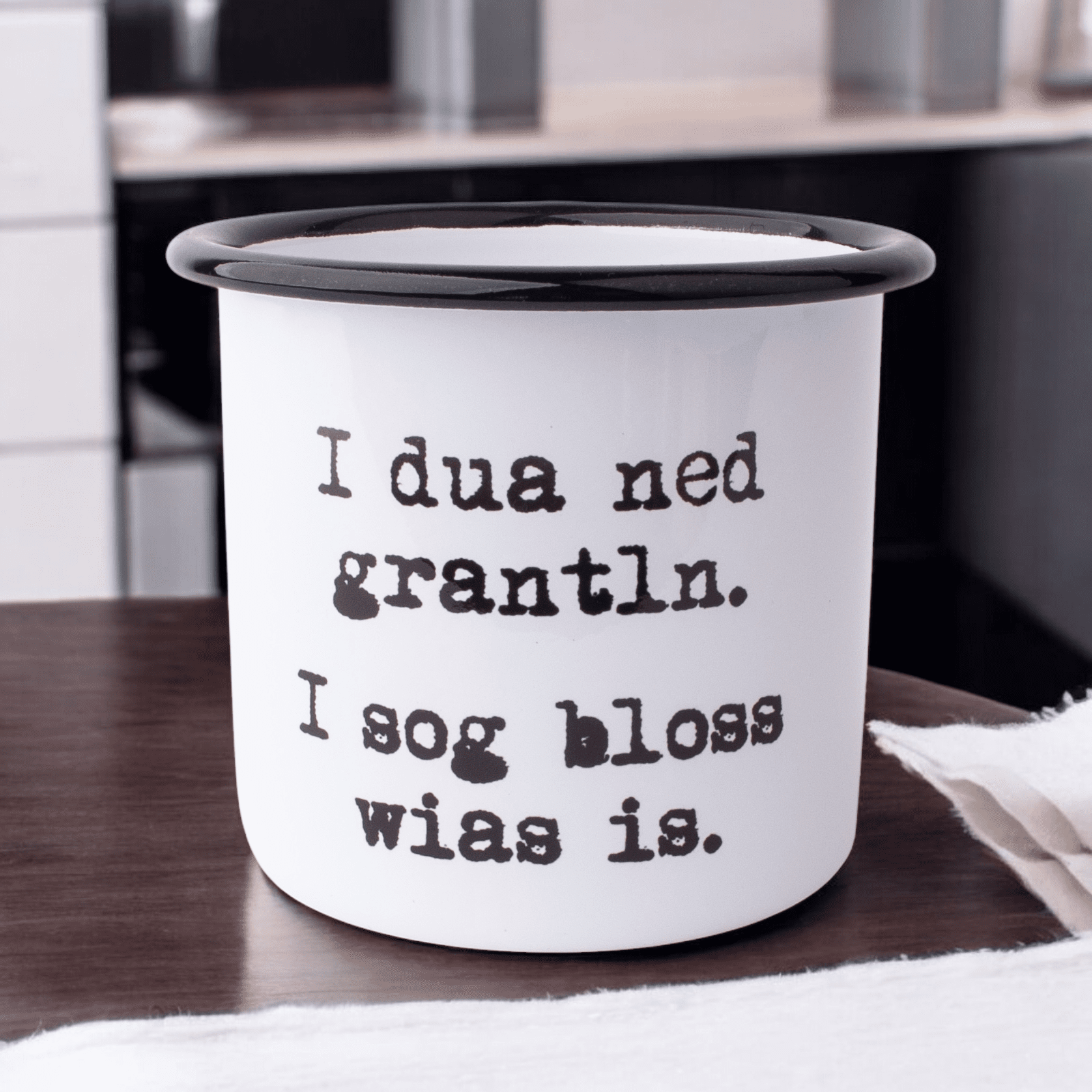 Emaille - Haferl "I sog bloss wias is" - meinherzschlag.de