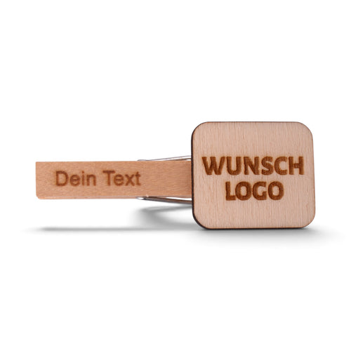 Glupperl/Wäscheklammer "Naturholz" mit Logo + Gravur - meinherzschlag.de