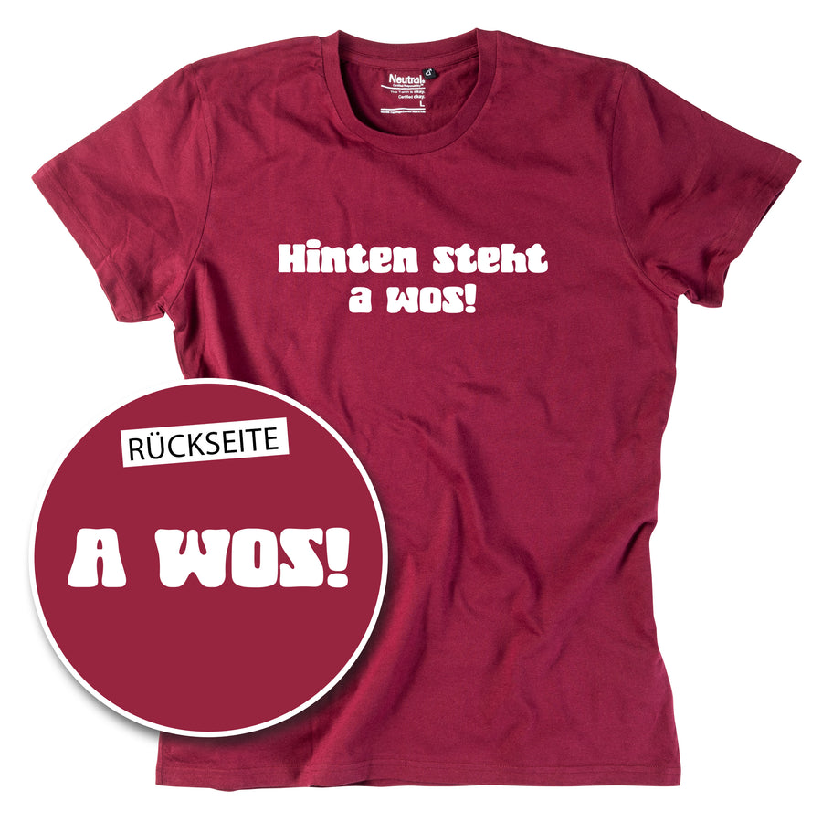 Herren-Shirt "A Wos!" (mit Rückenprint) von meinherzschlag – Produktbild 2 von 8.