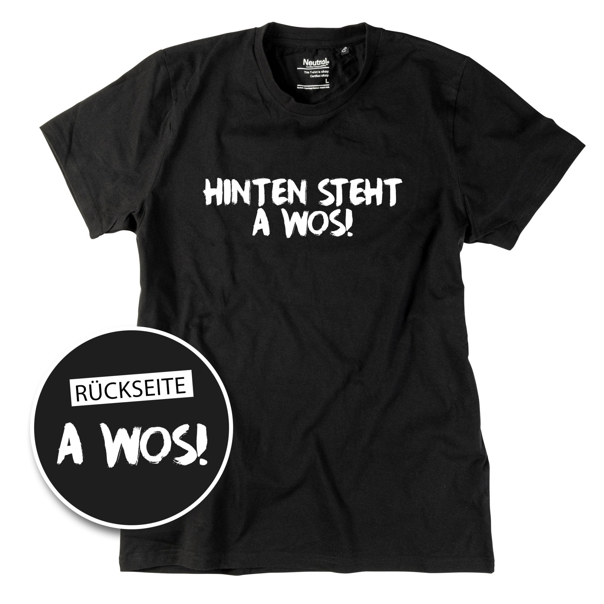 Herren - Shirt "A Wos!" (mit Rückenprint) - meinherzschlag.de