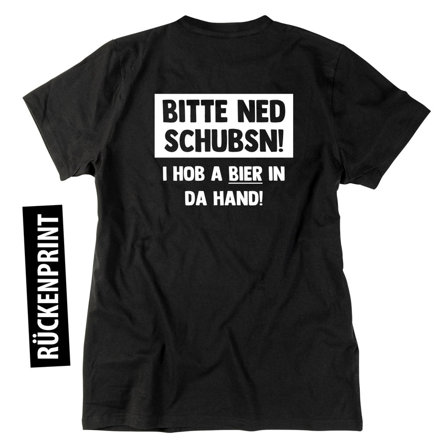 Herren - Shirt "Bitte ned schubsn!" - meinherzschlag.de