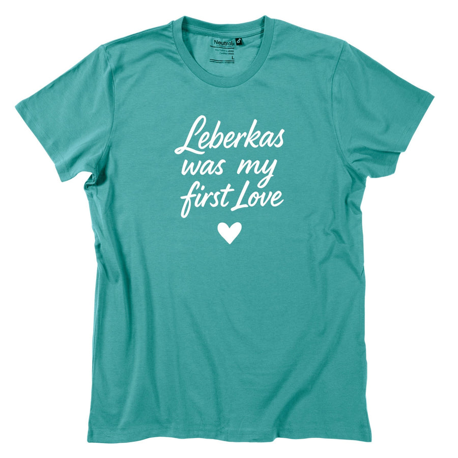 Herren - Shirt "Leberkas was my first Love" - meinherzschlag.de