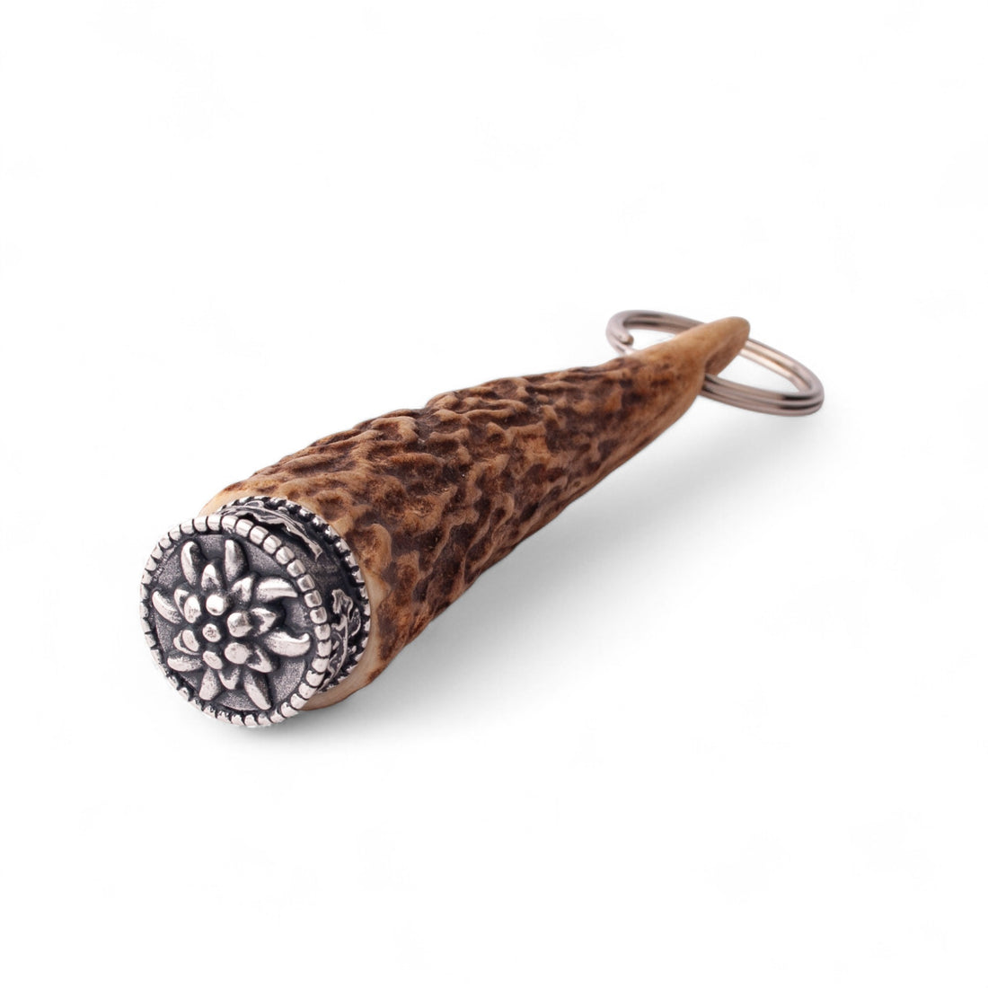 Hirschhorn-Schlüsselanhänger "Edelweiß"