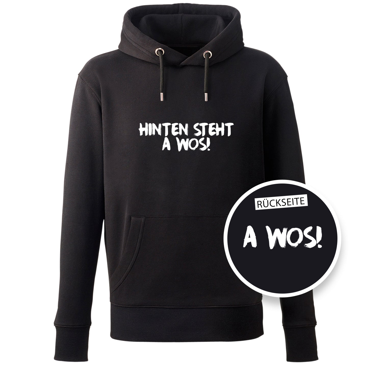 Hoodie "A Wos!" (mit Rückenprint) - meinherzschlag.de