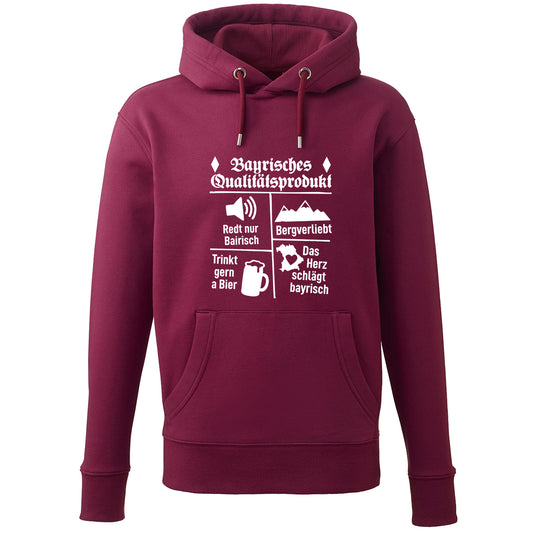 Hoodie "Bayrisches Qualitätsprodukt" - meinherzschlag.de