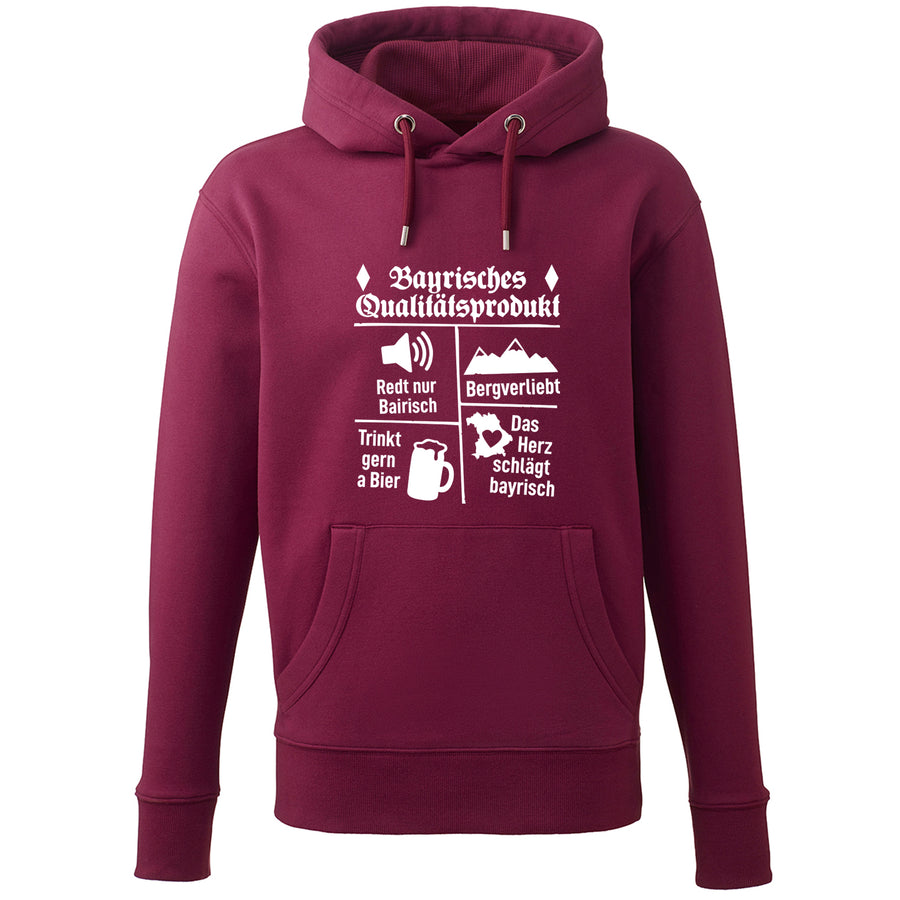 Hoodie "Bayrisches Qualitätsprodukt" - meinherzschlag.de