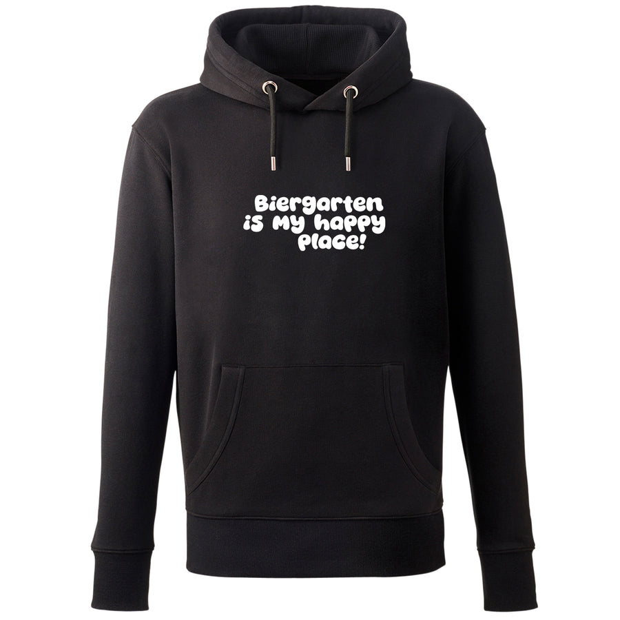 Hoodie "Biergarten is my happy place!" von meinherzschlag – Produktbild 2 von 7.