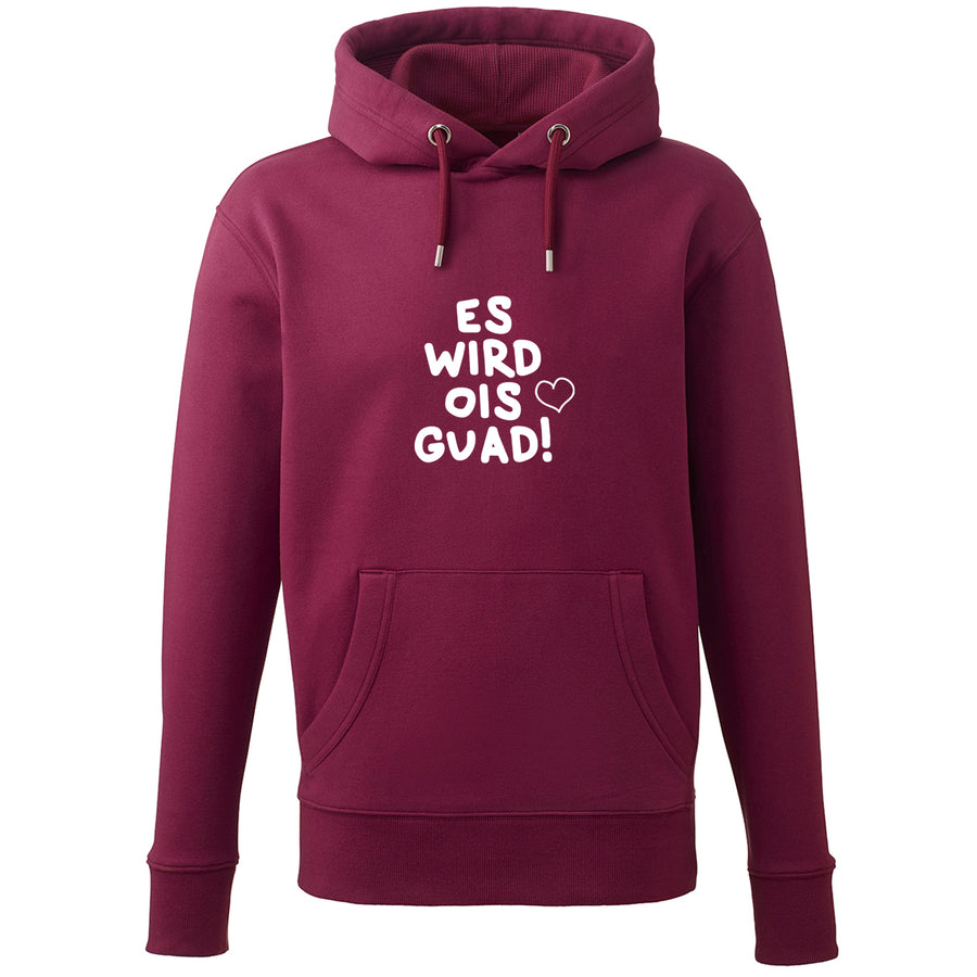Hoodie "Es wird ois guad!" von meinherzschlag – Produktbild 3 von 7.