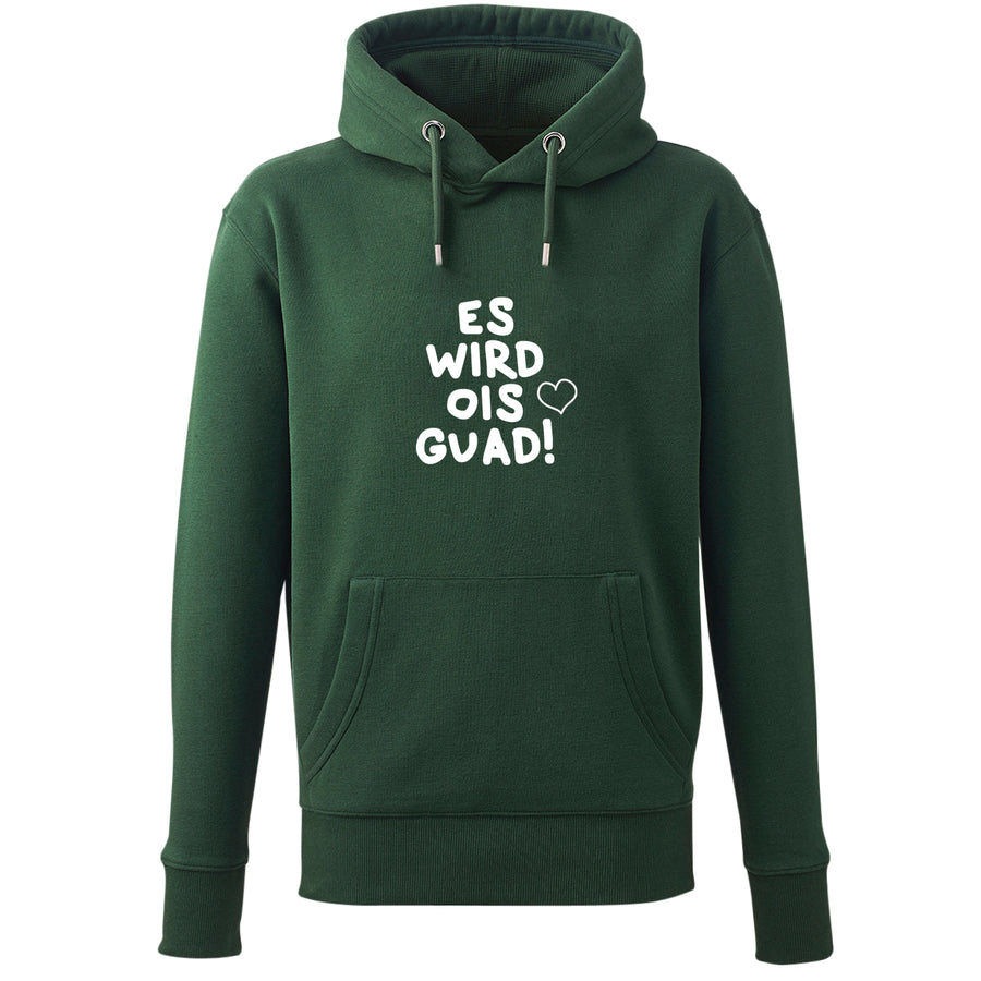 Hoodie "Es wird ois guad!" von meinherzschlag – Produktbild 2 von 7.
