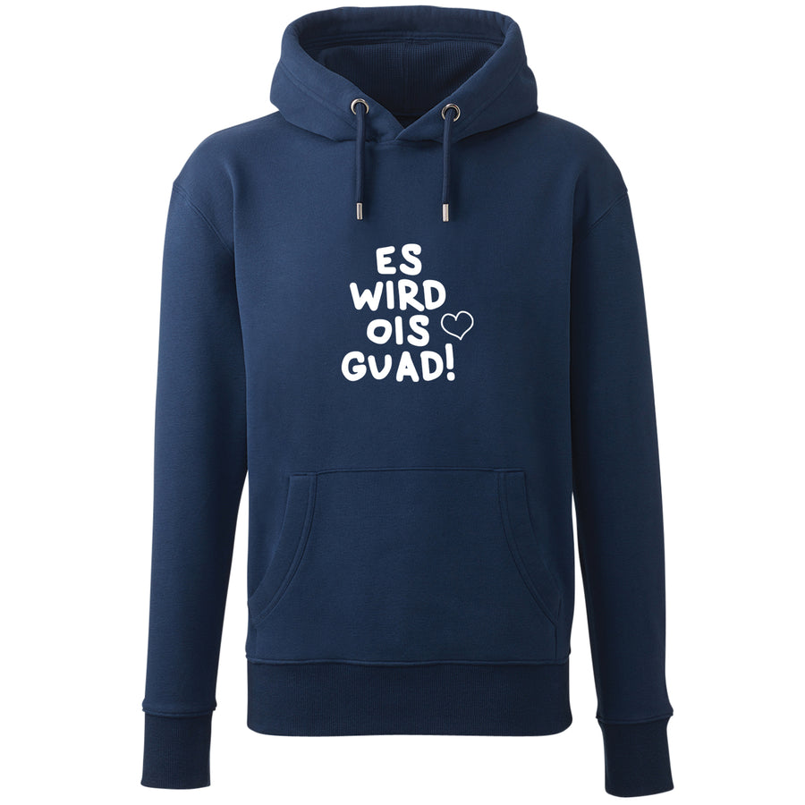 Hoodie "Es wird ois guad!" von meinherzschlag – Produktbild 5 von 7.