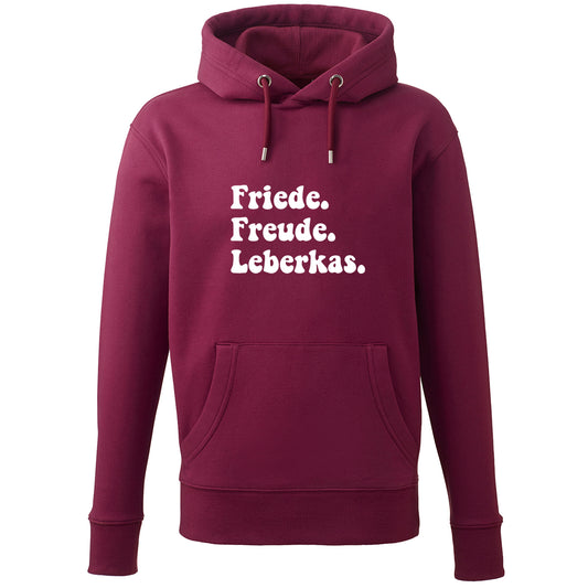 Hoodie "Friede. Freude. Leberkas." - meinherzschlag.de