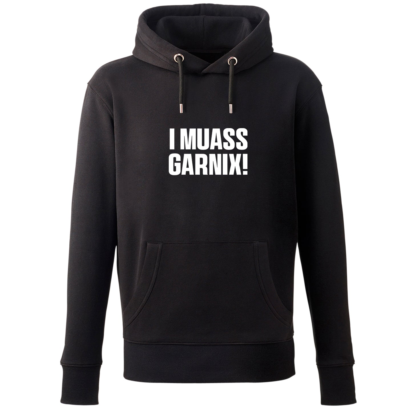 Hoodie "I muass garnix!" - meinherzschlag.de