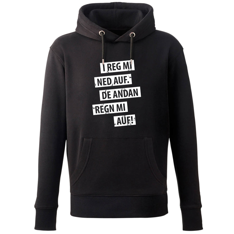 Hoodie "I reg mi ned auf" - meinherzschlag.de