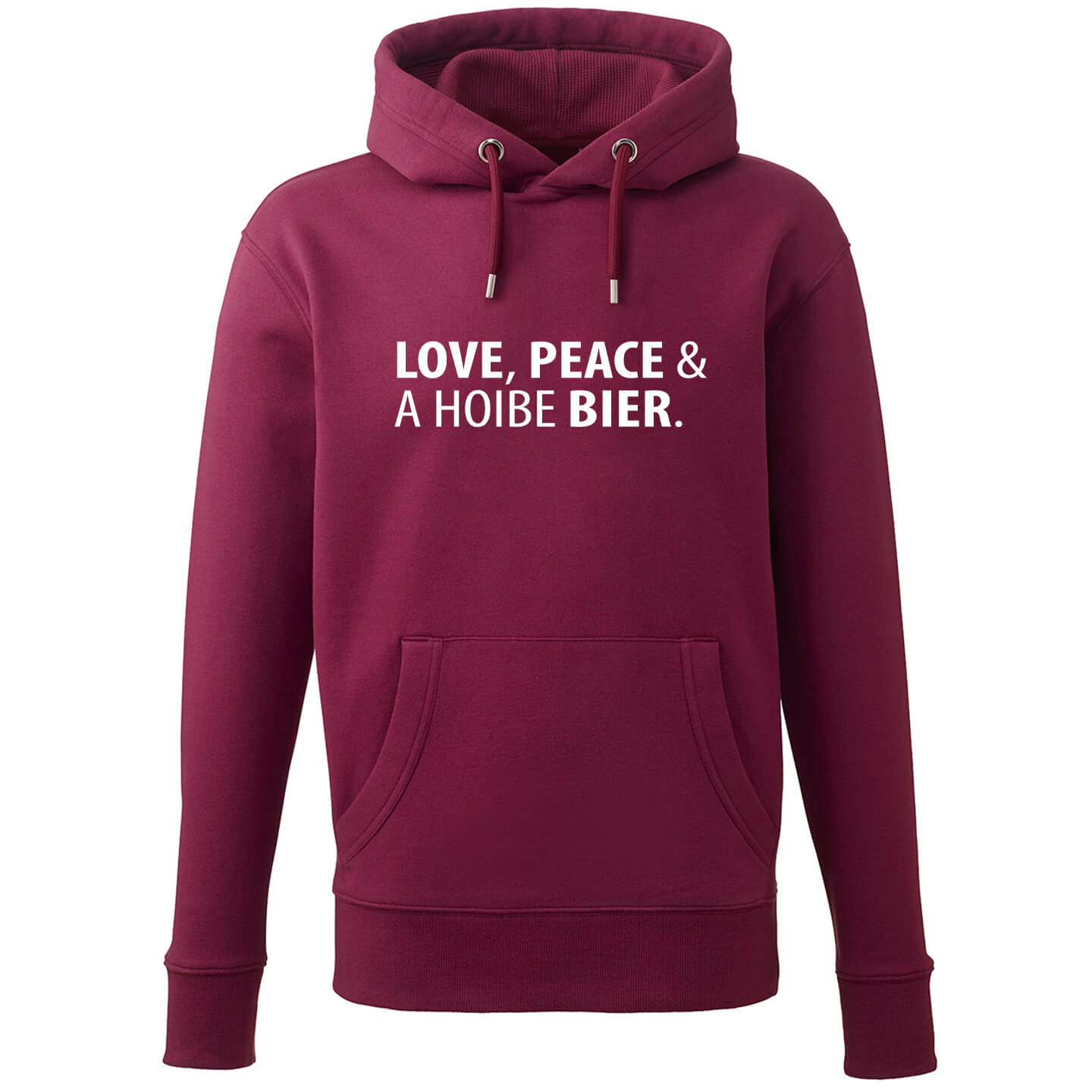 Hoodie "Love, Peace & A Hoibe Bier" - meinherzschlag.de