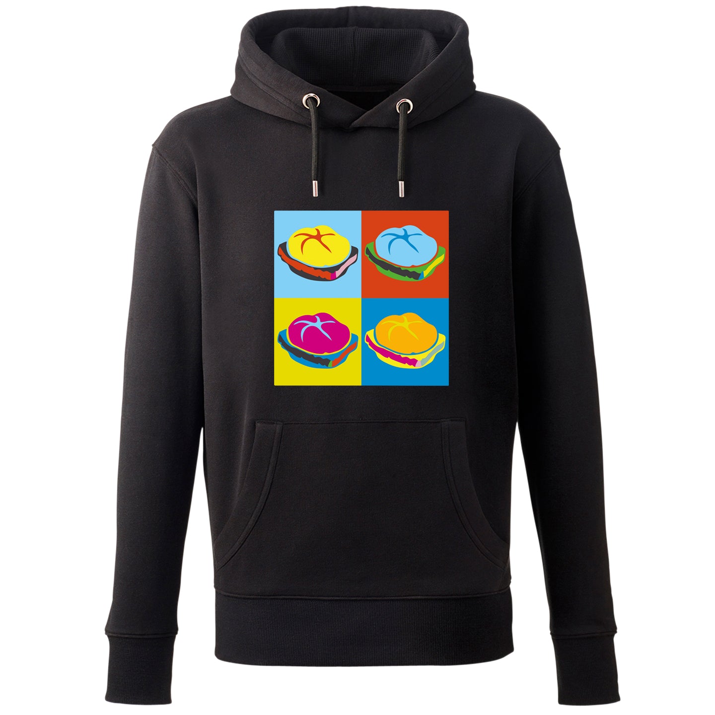 hoodie-popart-leberkas-schwarz