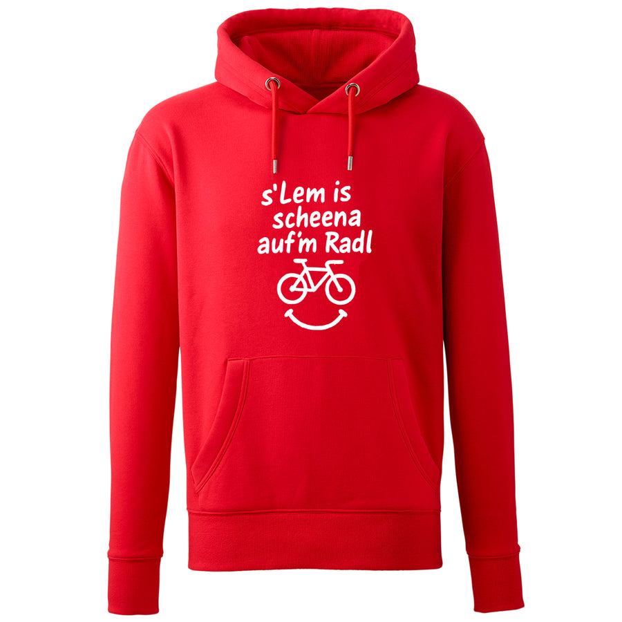Hoodie "s'Lem is scheena auf'm Radl" - meinherzschlag.de
