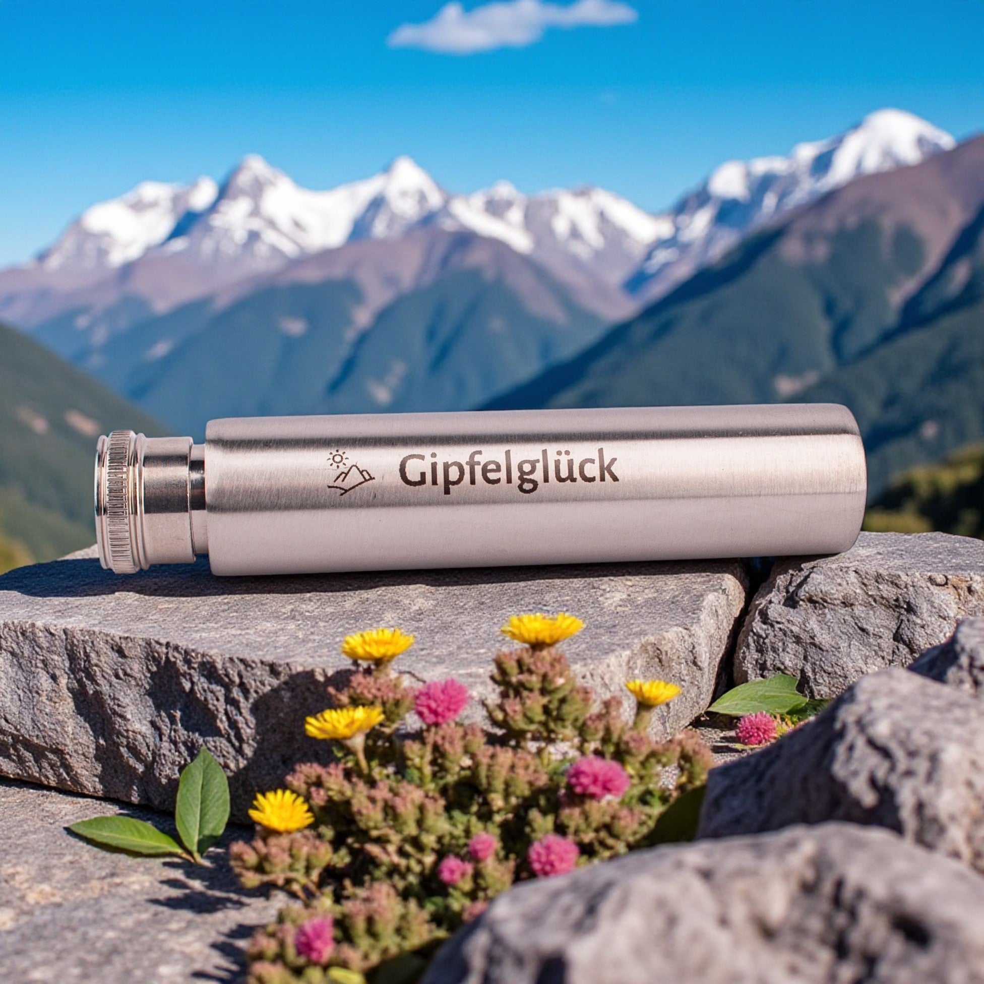 Hosentaschen-Flachmann "Gipfelglück"