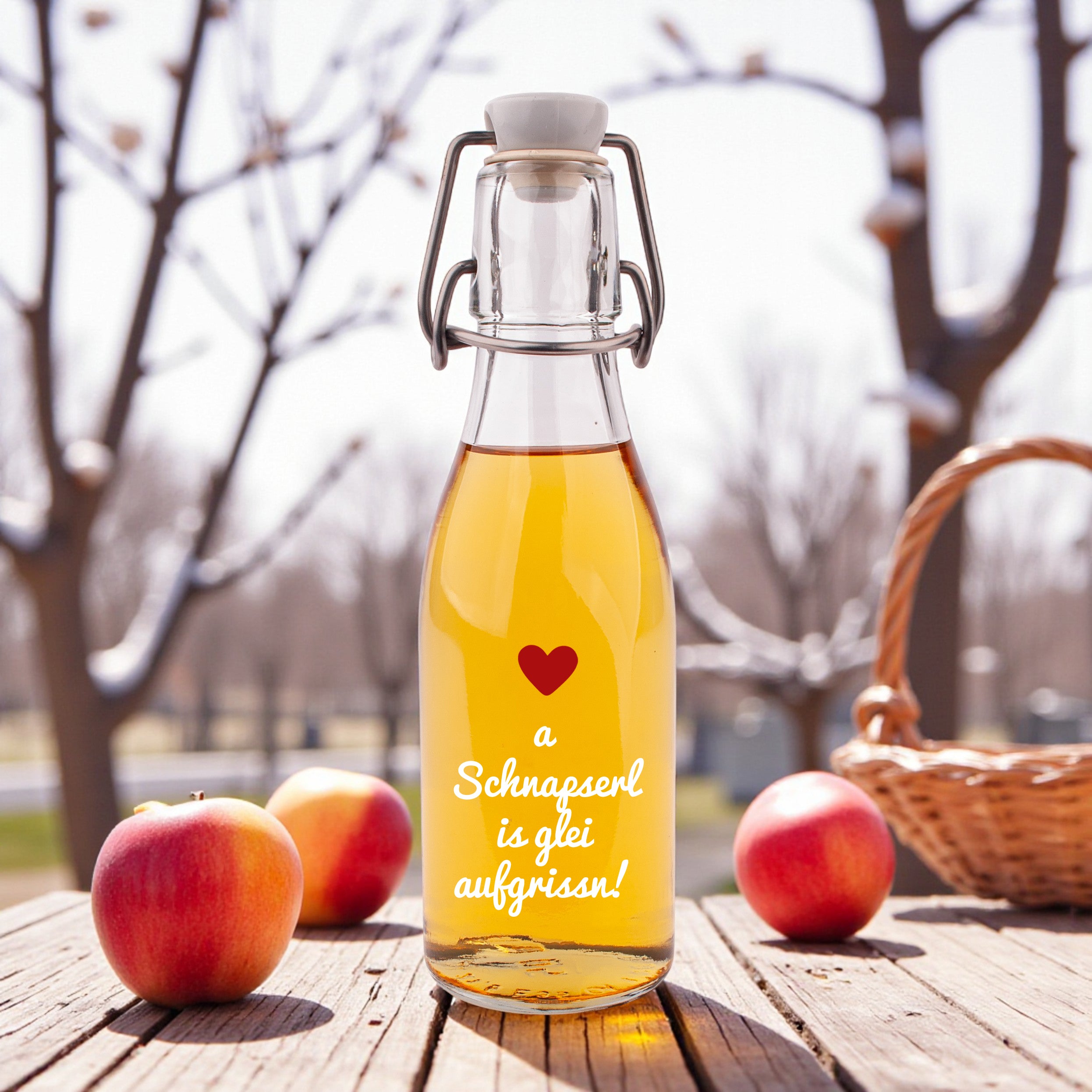 Likör/Schnaps "a Schnapserl is glei aufgrissn!"